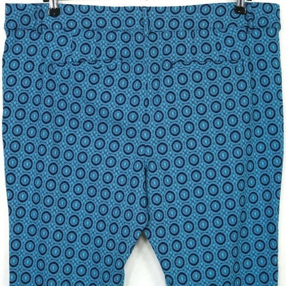 Lane Bryant Ashley Crop Pants Curvy Blue Teal‎ Jacquard Stretch 20 - Picture 6 of 12